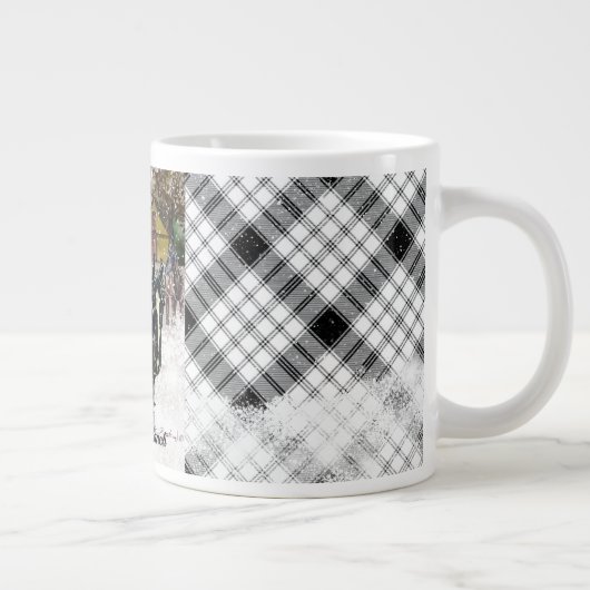 ウィンターアットウエストヒルズファーム2黒い馬 ジャンボコーヒーマグカップ (右)