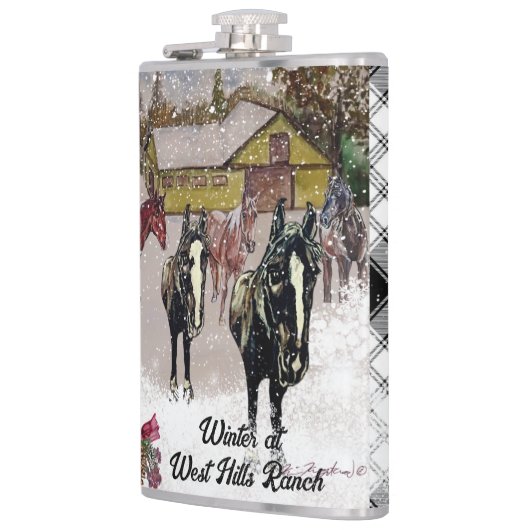 ウィンターアットウエストヒルズファーム2黒い馬 フラスク (左)