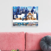 ウィンターアットザキャビンのキャンバスプリント キャンバスプリント (インサイチュ (リビング))