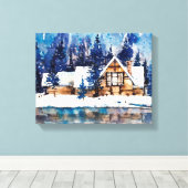 ウィンターアットザキャビンのキャンバスプリント キャンバスプリント (インサイチュ (ウッドフロア))