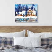 ウィンターアットザキャビンのキャンバスプリント キャンバスプリント (インサイチュ (寝室))