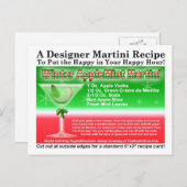 ウィンターアップルミントクリスマスマルティーニレシピカード ポストカード (正面/裏面)