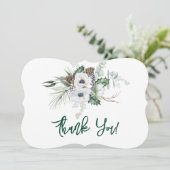 ウィンターアネモネ絵を描ハンドズ結婚サンキューカード 招待状 (スタンド正面)