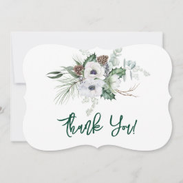 ウィンターアネモネ絵を描ハンドズ結婚サンキューカード 招待状