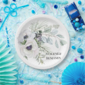 ウィンターアネモネ絵を描フローラハンド結婚ズ ペーパープレート (パーティー)