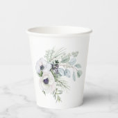 ウィンターアネモネ絵を描フローラハンド結婚ズ 紙コップ (裏面)