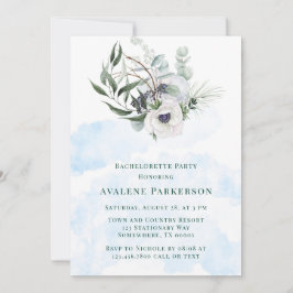 ウィンターアネモンスハンド絵を描バチェロレッテ 招待状