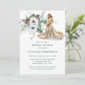 ウィンターアネモンスハンド絵を描ブライダルシャワー 招待状 (スタンド正面)