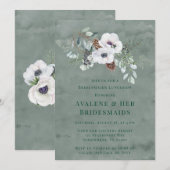 ウィンターアネモンスハンド絵を描ブリーデスメイド昼食会 招待状 (正面/裏面)