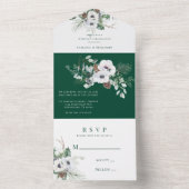 ウィンターアネモーネ絵を描ハンドズ結婚お祝い オールインワン招待状 (内側)