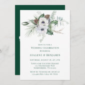 ウィンターアネモーネ絵を描ハンドズ結婚お祝い 招待状 (正面/裏面)