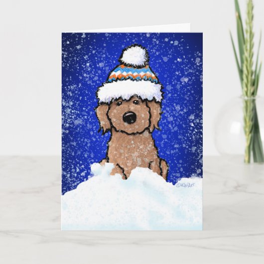 ウィンターアプリコットドゥードルホリデーカード シーズンカード (正面)