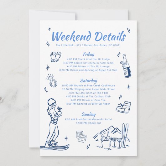 ウィンターアプリスキーバチェロレッテ 招待状 (裏面)