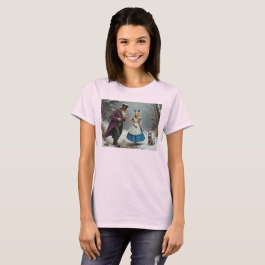 ウィンターアリス 女性用 ピンクTシャツ Tシャツ (正面フル)
