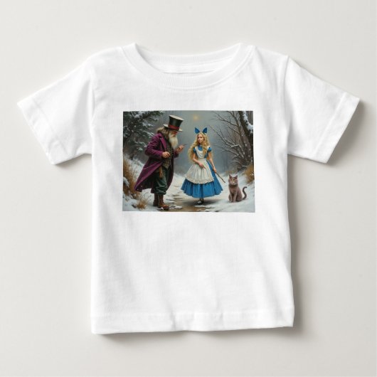 ウィンターアリス 赤ちゃん 白いシャツ ベビーTシャツ (正面)