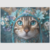 ウィンターアントラーベンガルキャットデカップクラフト紙 薄葉紙 (正面)