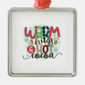 ウィンターアートウォームハグホットコーヒー メタルオーナメント (正面)