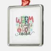 ウィンターアートウォームハグホットコーヒー メタルオーナメント (左)