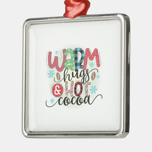 ウィンターアートウォームハグホットコーヒー メタルオーナメント (左)