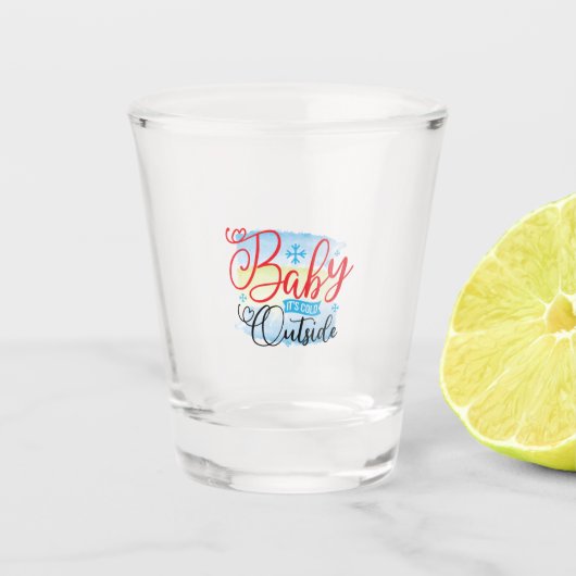 ウィンターアートベビー外は寒い ショットグラス (正面)