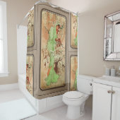ウィンターインアグリーンケープバイアルフォンスミュシャ シャワーカーテン (インサイチュ)