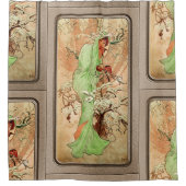 ウィンターインアグリーンケープバイアルフォンスミュシャ シャワーカーテン (正面)