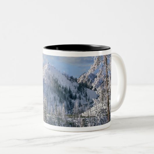 ウィンターインイエローストーン国立公園ワイオミング ツートーンマグカップ (正面右)