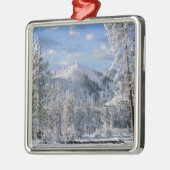 ウィンターインイエローストーン国立公園ワイオミング メタルオーナメント (左)