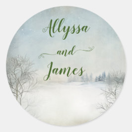ウィンターインザマウンテンズ封筒用シール ラウンドシール