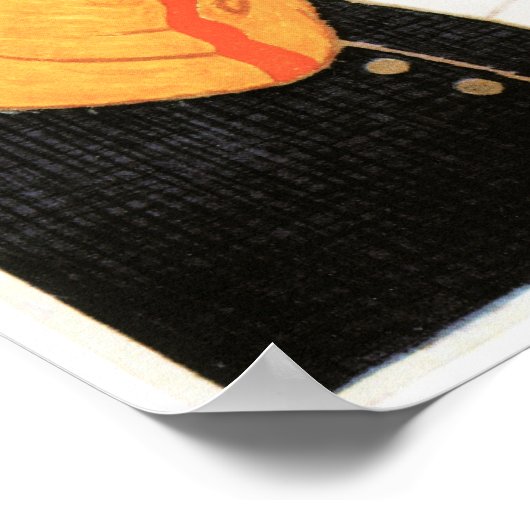 ウィンターインダボススイスアイススケートで滑るヴィンテージスキー ポスター (角)