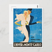 ウィンターインモンテカルロモナコフランスヴィンテージ ポストカード (正面/裏面)