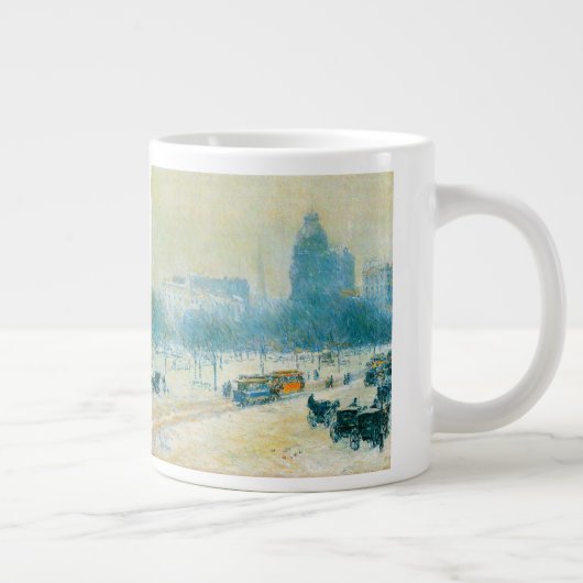 ウィンターインユニオンスクエアby Frederick Childe Hasssam ジャンボコーヒーマグカップ (右)