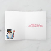 ウィンターウィズクリスマス格言ブルーとホワイト シーズンカード (内部)