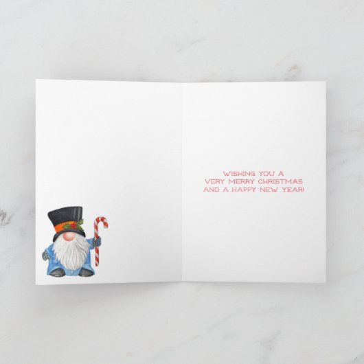 ウィンターウィズクリスマス格言ブルーとホワイト シーズンカード (内部)