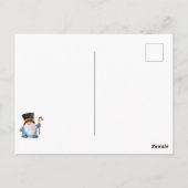 ウィンターウィズクリスマス格言ブルーとホワイト ポストカード (裏面)