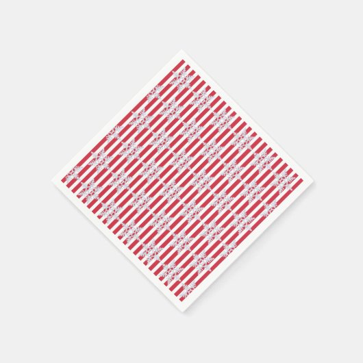 ウィンターウィズホリデーストライプパーティーナプキンス スタンダードカクテルナプキン (角)