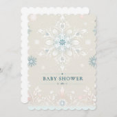 ウィンターウィムシースノーフレークベビーシャワー招待状 招待状 (正面/裏面)