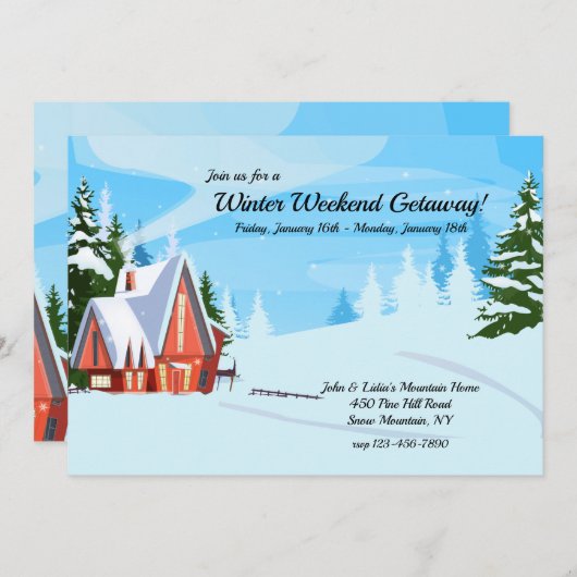 ウィンターウィークエンドゲットウェイ招待状 招待状 (正面/裏面)