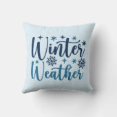 ウィンターウェザー – スノーウィホリデイタイポグラフィ クッション (裏面)