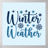 ウィンターウェザー – スノーウィホリデイタイポグラフィ ポスター (正面)