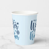 ウィンターウェザー – スノーウィホリデイタイポグラフィ 紙コップ (右)