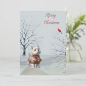 ウィンターウェスティーと(鳥)ショウジョウコウカンチョウクリスマスカード シーズンカード (スタンド正面)