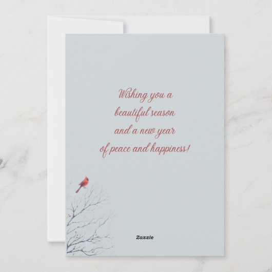 ウィンターウェスティーと(鳥)ショウジョウコウカンチョウクリスマスカード シーズンカード (裏面)