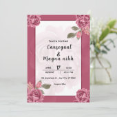 ウィンターウェッディナーパーティーシルバー招待状カードデザイン 招待状 (スタンド正面)