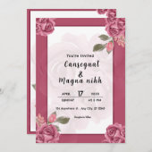 ウィンターウェッディナーパーティーシルバー招待状カードデザイン 招待状 (正面/裏面)