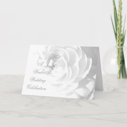 ウィンターウェディングお祝い招待状カード 招待状 (正面)