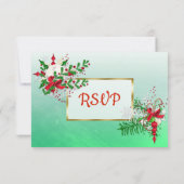 ウィンターウェディングウェディングRSVPカード 出欠カード (裏面)
