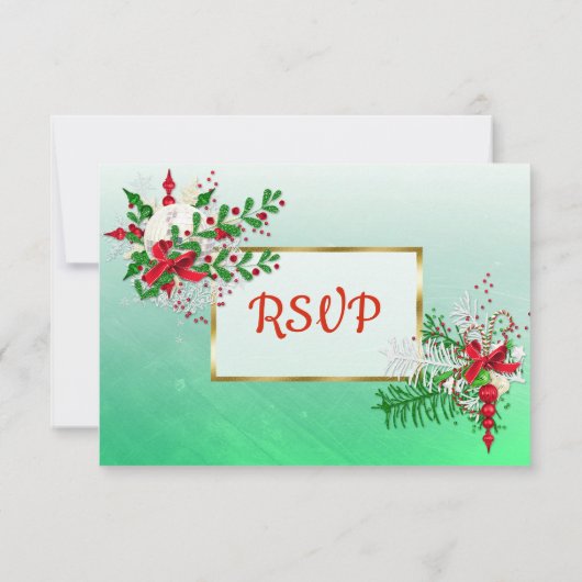 ウィンターウェディングウェディングRSVPカード 出欠カード (裏面)