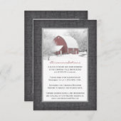 ウィンターウェディングエンクロージャカードに赤い納屋 エンクロージャーカード (正面/裏面)