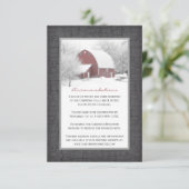 ウィンターウェディングエンクロージャカードに赤い納屋 エンクロージャーカード (スタンド正面)